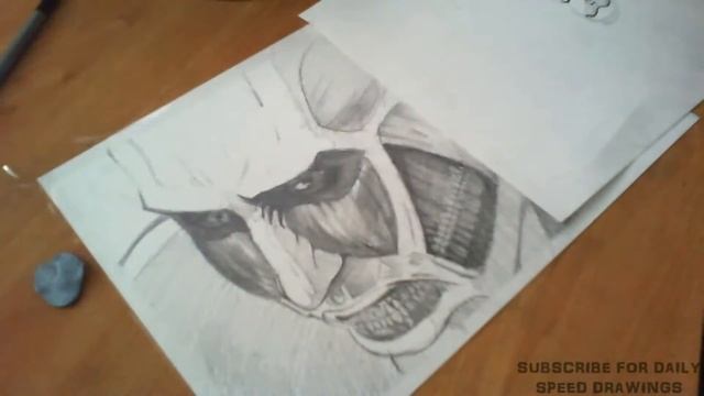 Attack on Titan Colossal Titan Time Lapse Drawing смотреть онлайн