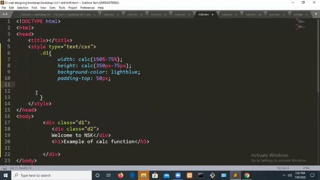 How to use css calc function in html file using html|| css. смотреть онлайн
