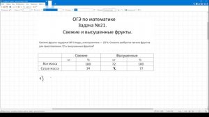 Свежие и высушенные фрукты.  ОГЭ по математике.