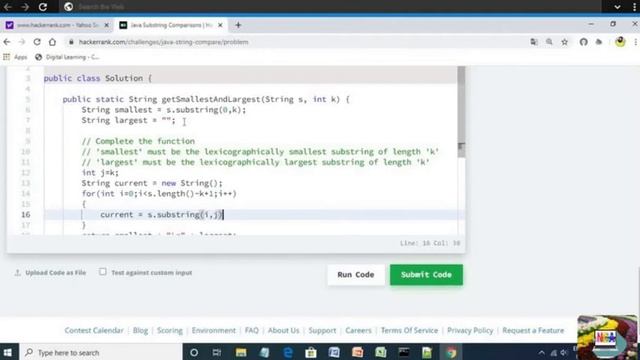 16:Java Substring Comparisons || Hackerrank java solutions смотреть онлайн