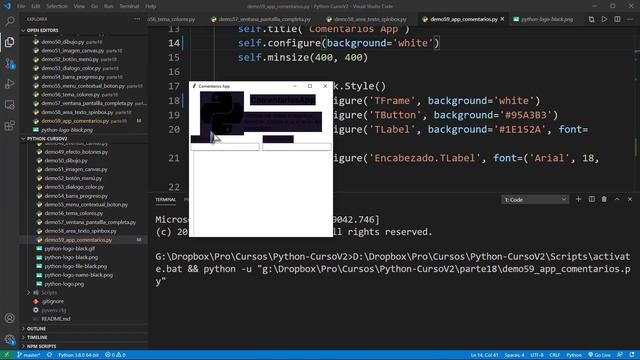 Python Curso V2: 728 4/5 Aplicación de Gestión de Comentarios desde una Interfaz Gráfica de Usuario смотреть онлайн