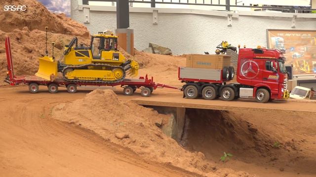 HEAVY HAULAGE RC TRUCK TRANSPORT I ACTROS SLT I KOMATSU RC DOZER I CONSTRUCTION-WORLD I SCALEART SL