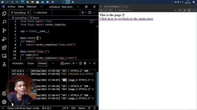 FLASK TUTORIAL #2 - Routes and methods (post and get) смотреть онлайн