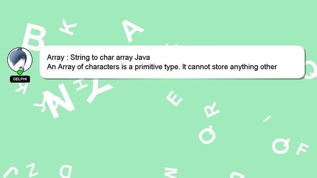 Array : String to char array Java смотреть онлайн