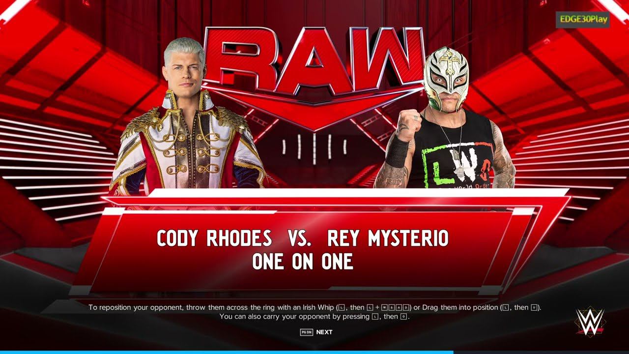 WWE2K24 Cody Rhodes vs Rey Mysterio смотреть онлайн