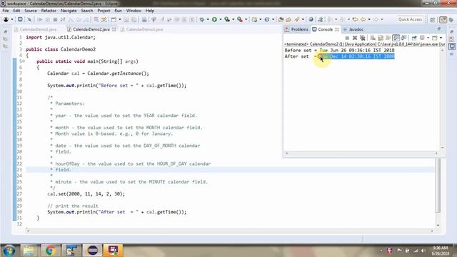 How to use set methods of Java.util.calendar class? смотреть онлайн