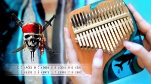 He's a Pirate ("Pirates of the Caribbean" Main Theme) - Kalimba Cover With Tabs (Easy + Advanced)