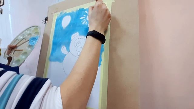 Винни Пух. Рисунок гуашью смотреть онлайн