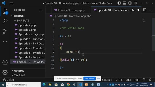 PHP do while loop - Episode 10 смотреть онлайн