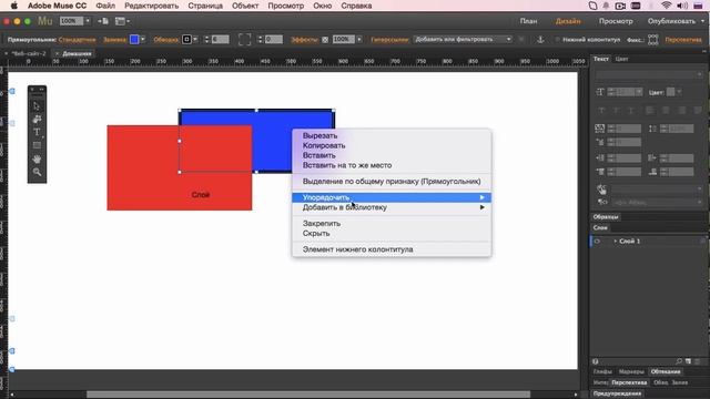 Как работать со слоями в Adobe Muse #15