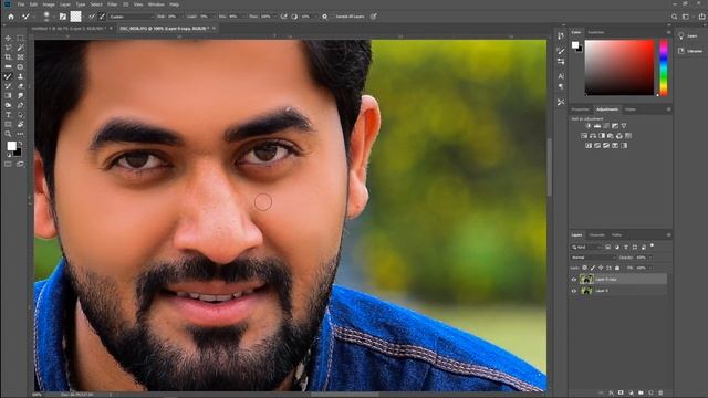 How to Face Cleaning With mixer brush tool in Photoshop cc 2019 смотреть онлайн