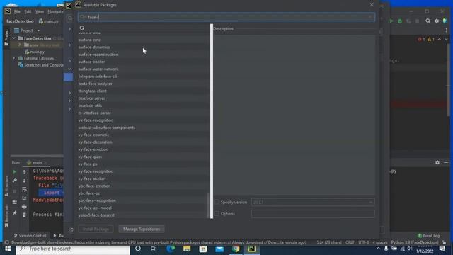 ModuleNotFoundError No module named face recognition import face recognition python opencv смотреть онлайн