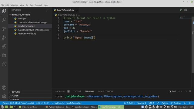 Become Proficient In Python Programming JT Devs | Use f format смотреть онлайн