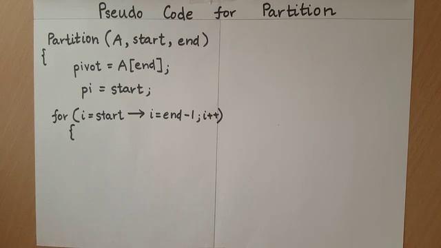 Partition - Pseudo Code смотреть онлайн