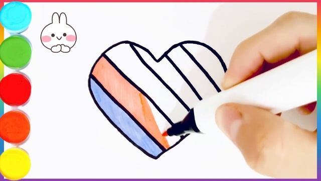 Cute heart ? drawing for kids and toddlers // easy drawing for kids and toddlers смотреть онлайн