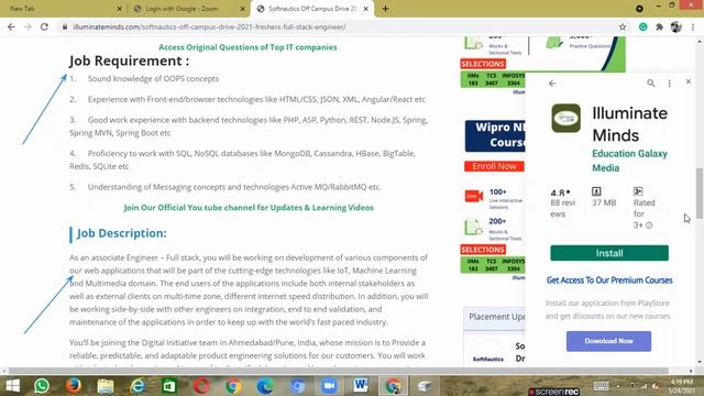 Softnautics Off Campus Drive 2021 | Freshers| Full Stack Engineer | BE/ B.Tech/ MCA | Bangalore/Pun смотреть онлайн