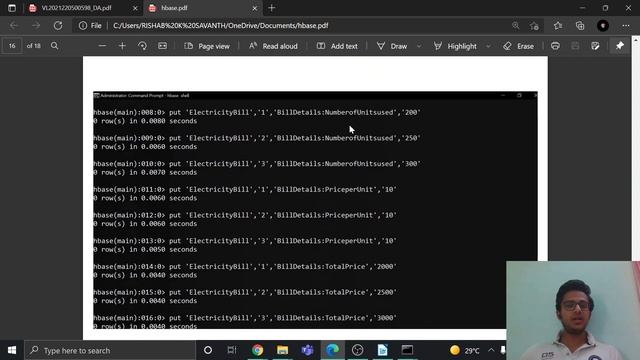 Creating table and columns in Hbase, by Rishab Kishore Savanth (19MIS0245) смотреть онлайн