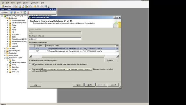 introduction to sql server management studio 2008 part 3 COPY DATABASE MOVE DATABASE смотреть онлайн