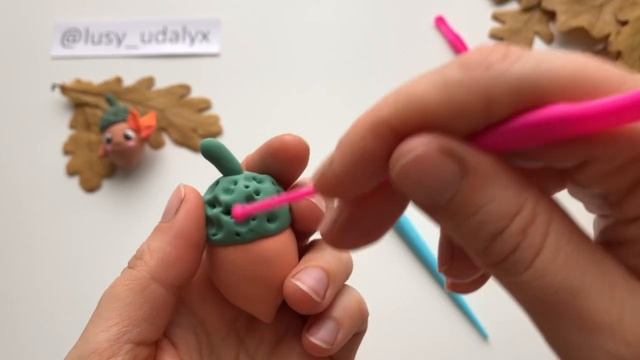 Лепка для детей. Лепим из воздушного пластилина. Жёлудь. смотреть онлайн