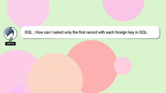 SQL : How can I select only the first record with each foreign key in SQL Server? смотреть онлайн