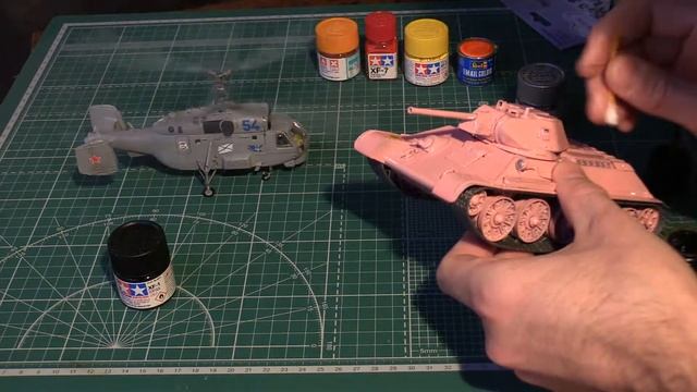 Модель розового танка, смывка -1 часть