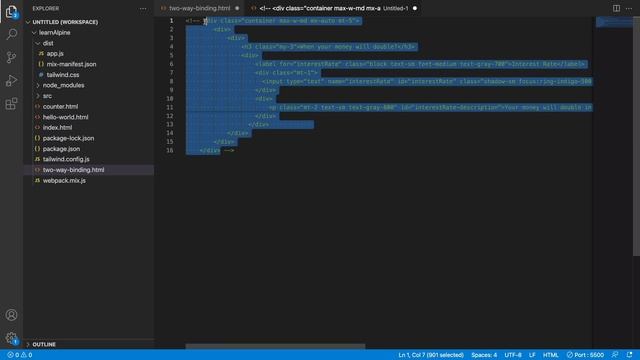 Alpine JS -04 Two Way Data Binding смотреть онлайн