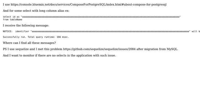 Databases: PostgreSQL (10) show all NOTICE messages смотреть онлайн