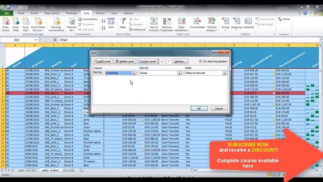 Microsoft Excel Sort - Sort Rows in Excel based on one column or multiple columns смотреть онлайн