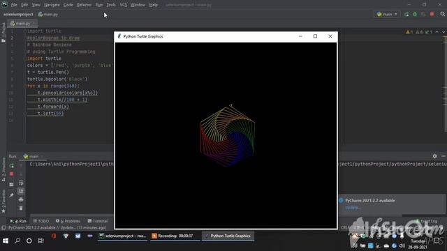 Spiral Helix Pattern using python Turtle | pycharm#python смотреть онлайн