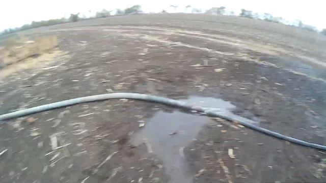 Попытка полить поле мотопомпой