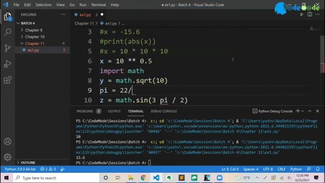 Math module in python || Use of math module in python | Manipulating Numbers || CodeMode смотреть онлайн