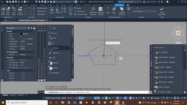 Dynamic Blocks with Rotation & Flip Parameters in AutoCAD - Part 3 смотреть онлайн