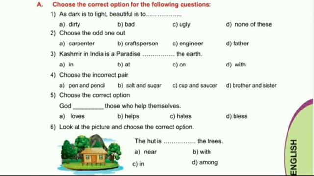 Class 4, Subject English, worksheet 5, Question A ( 1-12 ) смотреть онлайн