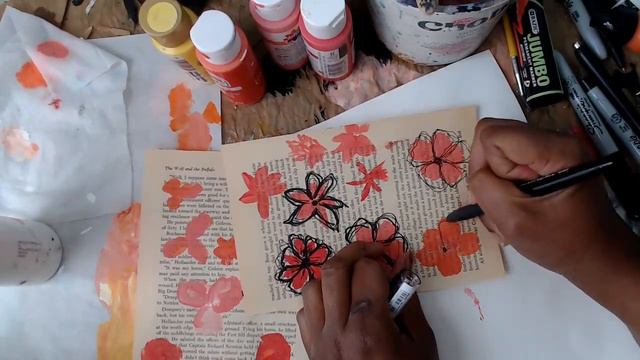 How To Make Easy Doodle Flowers / Collage Fodder