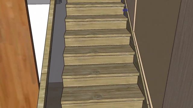 Проект лестницы под зашивку шаг проступи 250 мм, высота подъема 175 мм смотреть онлайн