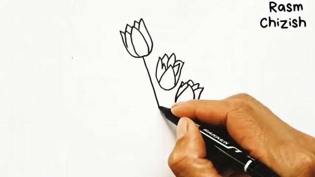 Rasm Chizish |Gul Rasmini Chizish, Lola|Cómo Dibujar Una Luz|Bir ışık Nasıl çizilir