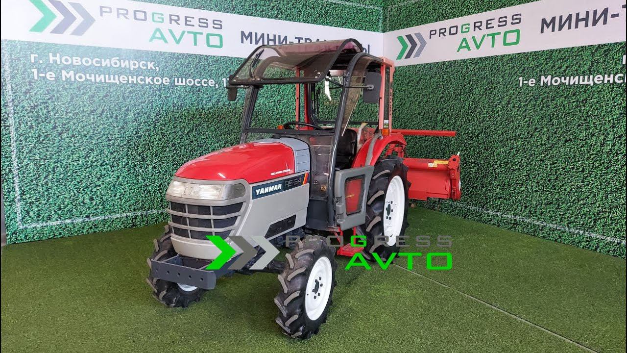 Обзор минитрактора с кабиной Новосибирск YANMAR RS24 почвенная фреза реверс гидроусилитель руля смотреть онлайн