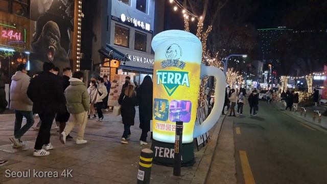 [4K] Hongdae Street Walk -hongdae Shopping Street On Sanday Night,seoul South Korea