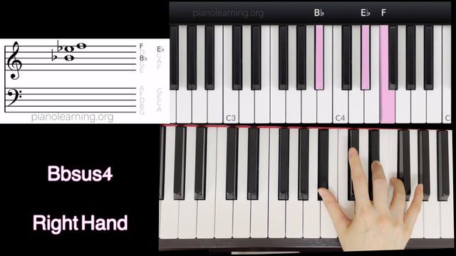 how to play Bbsus4 chord on piano in 28 secs смотреть онлайн