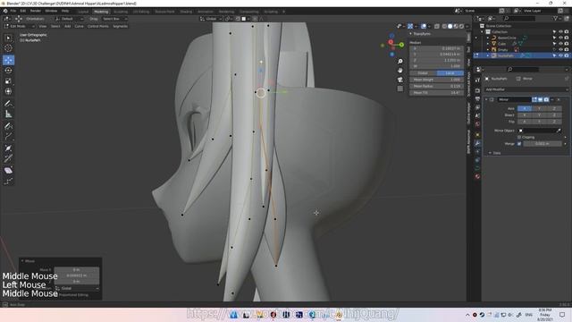 [FREE MODEL] Blender Anime 3D Modeling Face And Hair Admiral Hipper Azur Lane Timelapse Nhij Quang