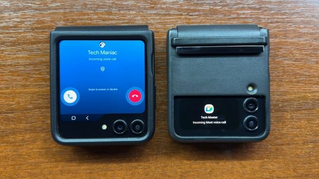 Samsung Z Flip 5 vs Samsung Z Flip 4 Google Duo Meet Outgoing & Incoming Calls on Cover Screens смотреть онлайн