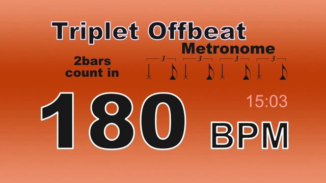 Triplet Offbeat Metronome BPM=180 смотреть онлайн