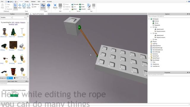 How to use ropes In ROBLOX Studio - Waanfurth Tutorial смотреть онлайн