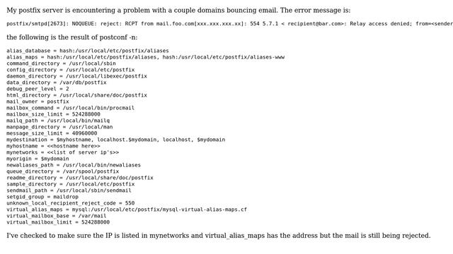 DevOps & SysAdmins: Relay Access Denied with virtual_alias_maps in postfix смотреть онлайн