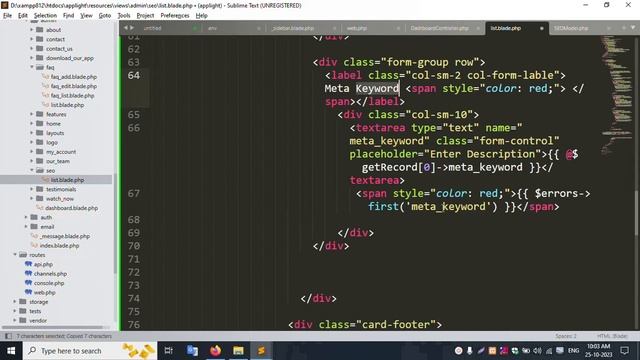 #28 SEO Admin update & Front side title, description, keyword set | One Page Website in Laravel 10 смотреть онлайн