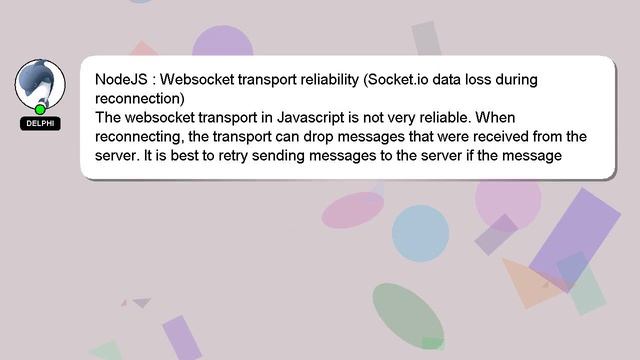 NodeJS : Websocket transport reliability (Socket.io data loss during reconnection) смотреть онлайн