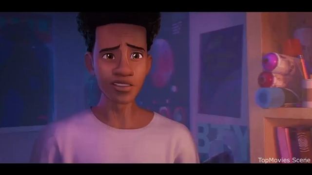 Гвен приходит в гости к Майлзу: Человек-паук: Паутина вселенных (2023) Момент из фильма смотреть онлайн