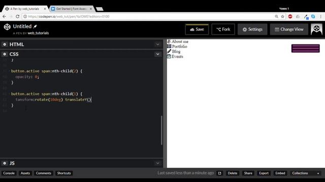 HTML CSS JavaScript - Fullwidth Navigation with Animated Hamburger Menu Icon -- Web Design Tutoria смотреть онлайн
