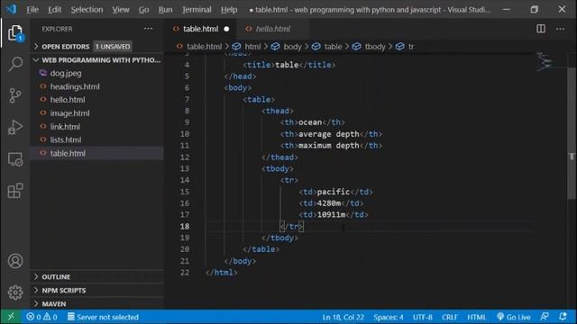 Tables in HTML - Table Element (Table Tag) : Web Programming with Python and JavaScript смотреть онлайн