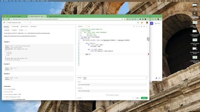 Merge K Sorted Lists - Blind75 - LeetCode - Python смотреть онлайн